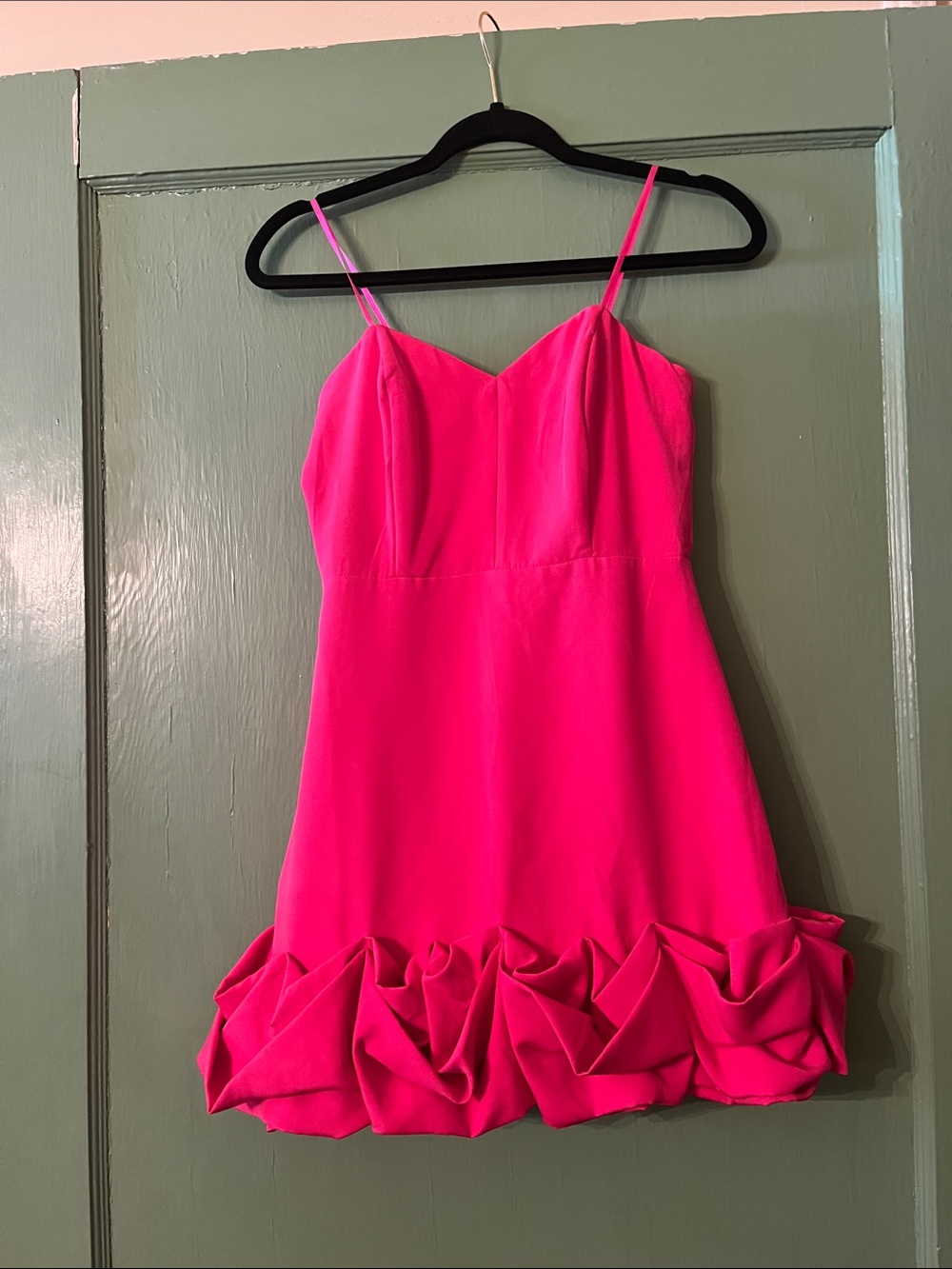DO+BE Pink Strapless Ruffle Hem Mini Dress